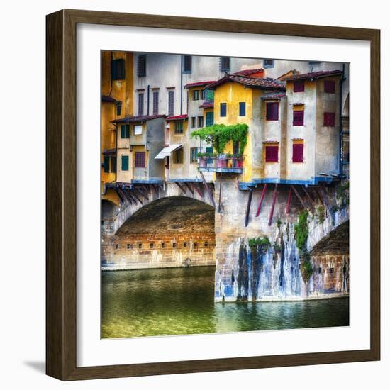 Small Balcony on Ponte Vecchio, Florence, Italy-George Oze-Framed Photographic Print