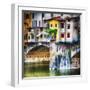 Small Balcony on Ponte Vecchio, Florence, Italy-George Oze-Framed Photographic Print