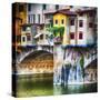 Small Balcony on Ponte Vecchio, Florence, Italy-George Oze-Stretched Canvas