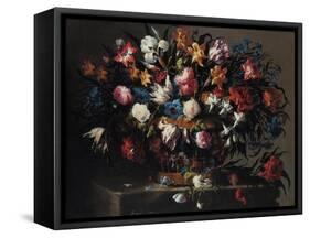 Small Basket of Flowers, 1671-Juan de Arellano-Framed Stretched Canvas