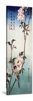 Small Bird on a Branch of Kaidozakura, Japanese Wood-Cut Print-Lantern Press-Stretched Canvas