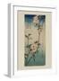 Small Bird on a Branch of Kaidozakura (Kaido Ni Shokin)-Ando Hiroshige-Framed Art Print