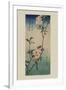 Small Bird on a Branch of Kaidozakura (Kaido Ni Shokin)-Ando Hiroshige-Framed Art Print