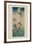 Small Bird on a Branch of Kaidozakura (Kaido Ni Shokin)-Ando Hiroshige-Framed Art Print