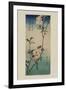 Small Bird on a Branch of Kaidozakura (Kaido Ni Shokin)-Ando Hiroshige-Framed Art Print