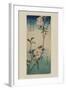 Small Bird on a Branch of Kaidozakura (Kaido Ni Shokin)-Ando Hiroshige-Framed Art Print