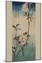 Small Bird on a Branch of Kaidozakura.-Ando Hiroshige-Mounted Art Print