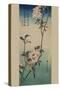 Small Bird on a Branch of Kaidozakura.-Ando Hiroshige-Stretched Canvas