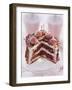 Small Black Forest Gateau, Slices Taken-null-Framed Photographic Print