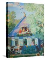 Small Blue House, 1920-Boris Michaylovich Kustodiev-Stretched Canvas