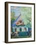 Small Blue House, 1920-Boris Michaylovich Kustodiev-Framed Giclee Print