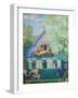 Small Blue House, 1920-Boris Michaylovich Kustodiev-Framed Giclee Print