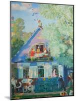 Small Blue House, 1920-Boris Michaylovich Kustodiev-Mounted Giclee Print