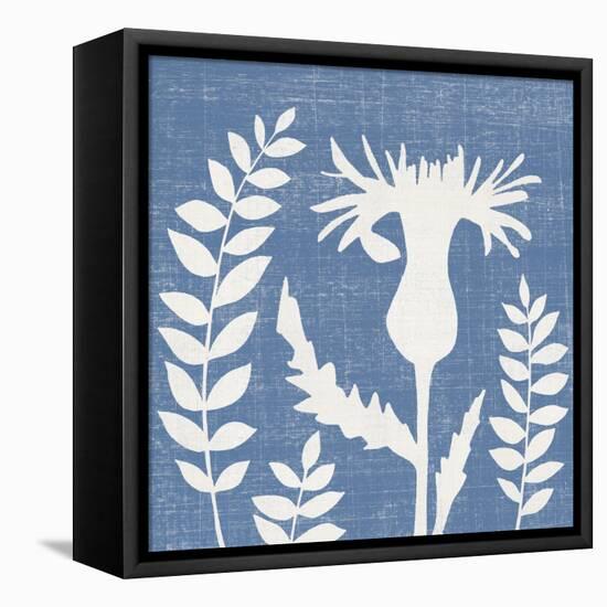 Small Blue Linen III-Megan Meagher-Framed Stretched Canvas