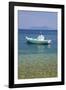 Small Boat Anchored Offshore, the Island of Atokos Visible on Horizon, Kioni-Ruth Tomlinson-Framed Photographic Print