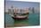 Small Boat and City Centre Skyline, Doha, Qatar, Middle East-Frank Fell-Stretched Canvas