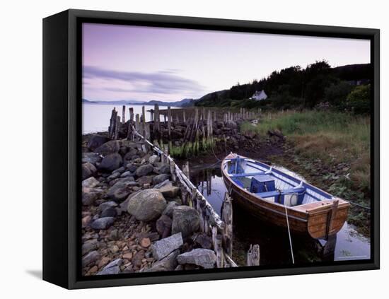 Small Boat and House, Loch Fyne, Argyll, Scotland, United Kingdom, Europe-Patrick Dieudonne-Framed Stretched Canvas