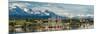 Small Boat Harbor and Snow Capped Mountains around Ushuaia, Tierra Del Fuego Province, Argentina-null-Mounted Photographic Print