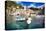 Small Boat in Vernazza Harbor, Cinque Terre, Italy-George Oze-Stretched Canvas