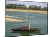Small Boat Moored on the River Loire Near Mont Jean in Pays De La Loire, France, Europe-Michael Busselle-Mounted Photographic Print