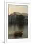 Small boat on Lake Pichola, Udaipur, Rajasthan, India.-Inger Hogstrom-Framed Premium Photographic Print