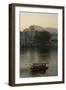 Small boat on Lake Pichola, Udaipur, Rajasthan, India.-Inger Hogstrom-Framed Photographic Print