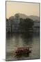 Small boat on Lake Pichola, Udaipur, Rajasthan, India.-Inger Hogstrom-Mounted Photographic Print