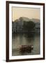 Small boat on Lake Pichola, Udaipur, Rajasthan, India.-Inger Hogstrom-Framed Photographic Print