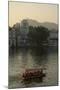 Small boat on Lake Pichola, Udaipur, Rajasthan, India.-Inger Hogstrom-Mounted Photographic Print