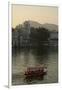 Small boat on Lake Pichola, Udaipur, Rajasthan, India.-Inger Hogstrom-Framed Photographic Print