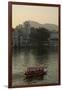 Small boat on Lake Pichola, Udaipur, Rajasthan, India.-Inger Hogstrom-Framed Premium Photographic Print