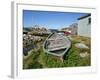 Small Boat on Land in the Lobster Fishing Community, Peggys Cove, Nova Scotia, Canada-Ken Gillham-Framed Photographic Print