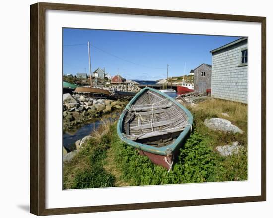 Small Boat on Land in the Lobster Fishing Community, Peggys Cove, Nova Scotia, Canada-Ken Gillham-Framed Photographic Print