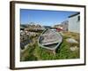 Small Boat on Land in the Lobster Fishing Community, Peggys Cove, Nova Scotia, Canada-Ken Gillham-Framed Photographic Print