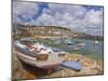 Small Boat on Quay and Small Boats in Enclosed Harbour at Mousehole, Cornwall, England-Neale Clark-Mounted Photographic Print