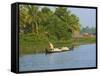 Small Boat on the Backwaters, Allepey, Kerala, India, Asia-Tuul-Framed Stretched Canvas