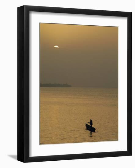 Small Boat on the River Niger, Segou, Mali, Africa-Bruno Morandi-Framed Photographic Print