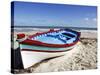 Small Boat on Tourist Beach the Mediterranean Sea, Djerba Island, Tunisia, North Africa, Africa-Dallas & John Heaton-Stretched Canvas