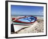 Small Boat on Tourist Beach the Mediterranean Sea, Djerba Island, Tunisia, North Africa, Africa-Dallas & John Heaton-Framed Photographic Print