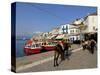 Small Boats in the Harbour of the Island of Hydra, Greek Islands, Greece, Europe-null-Stretched Canvas