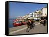 Small Boats in the Harbour of the Island of Hydra, Greek Islands, Greece, Europe-null-Framed Stretched Canvas