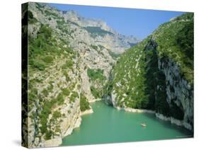 Small Boats in the River, Grand Canyon Du Verdon, Alpes-De-Haute Provence, Provence, France-Ruth Tomlinson-Stretched Canvas