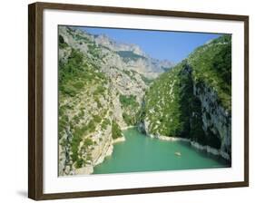 Small Boats in the River, Grand Canyon Du Verdon, Alpes-De-Haute Provence, Provence, France-Ruth Tomlinson-Framed Photographic Print