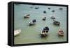 Small Boats in the Sea in Spain-Felipe Rodriguez-Framed Stretched Canvas