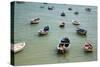 Small Boats in the Sea in Spain-Felipe Rodriguez-Stretched Canvas