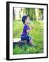 Small Boy Sitting On An Old Suitcase-conrado-Framed Photographic Print