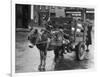 Small Boy Waits Patiently on a Donkey Cart in the Market Place at Kildare Co Kildare Ireland-null-Framed Photographic Print