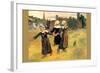 Small Breton Women-Paul Gauguin-Framed Art Print