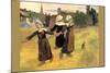 Small Breton Women-Paul Gauguin-Mounted Art Print