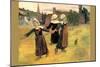 Small Breton Women-Paul Gauguin-Mounted Art Print